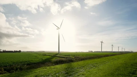 Windturbines in the Netherlands Stock Footage 289906419