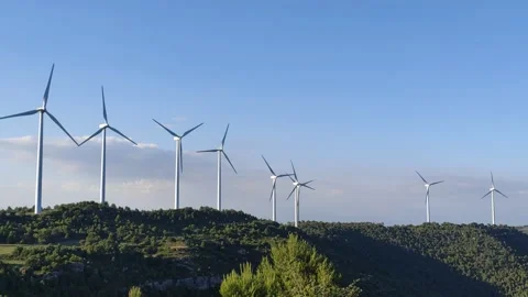 Windturbines / Windmill  For Generation of Electricity Stock Footage 136442722