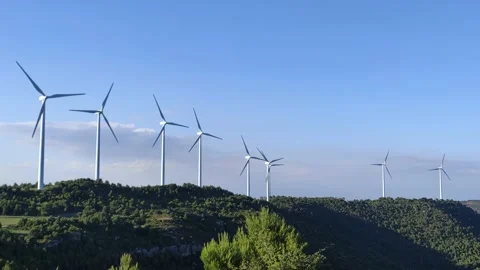 Windturbines / Windmill  For Generation of Electricity Stock Footage 136442753