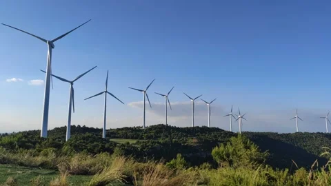 Windturbines / Windmill  For Generation of Electricity , Time Lapse Stock Footage 136442727