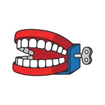 Windup chattering teeth toy vector illustration Stock Illustration
