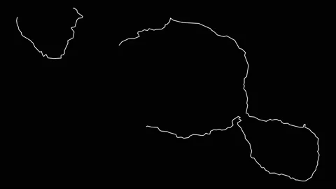 Windward Islands map of French Polynesia outline animation Stock Footage 149585123