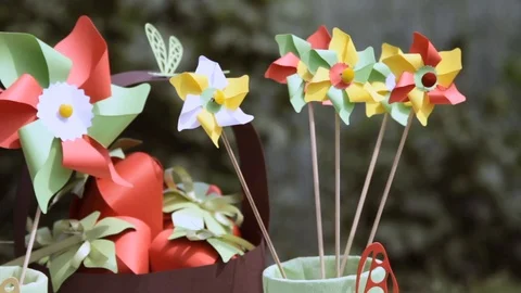 Windwheel for kids in garden Video stock 103273953