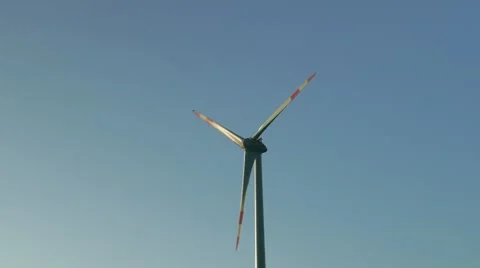 Windwheel, Windmill, Windturbine Close Up - blue Sky, shot in UHD 4K 動画素材 43104339