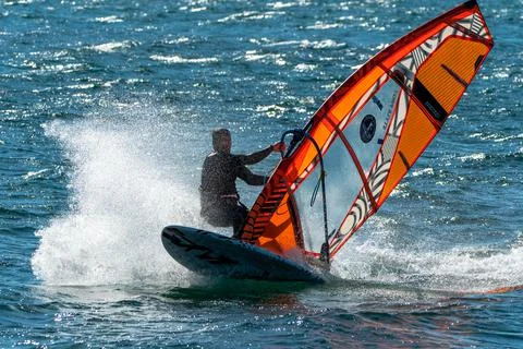 WindWindsurfing on the lake Stock Photos