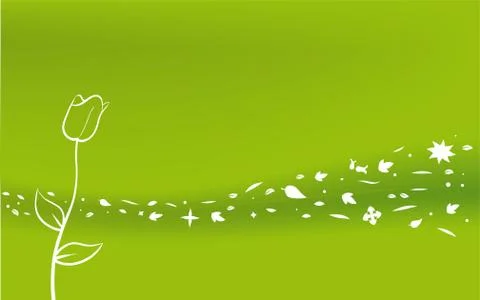 Windy background in spring. Leaf icons in the storm. Stock Illustration