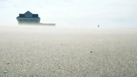 Windy Beach desolate Video stock 236855981