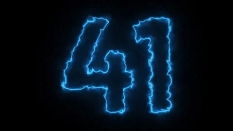 Windy Blue Neon Number Animation in 4K. Glowing Electric Number Effect. Stock Footage 314874953
