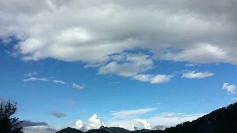 Windy clouds on blue sky timelapse Stock Footage 261046112