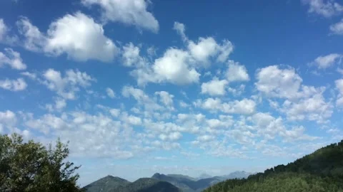 Windy clouds on blue sky timelapse Stock Footage 261046113