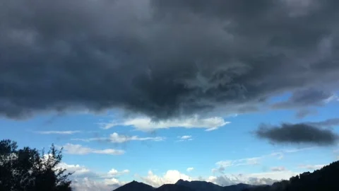 Windy clouds on blue sky timelapse Stock Footage 261046115