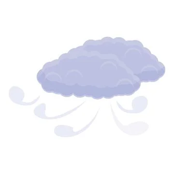 Windy clouds icon, cartoon style Stock Illustration