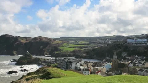 Windy day in Devon Scenic View with sea Stock Footage 11447997