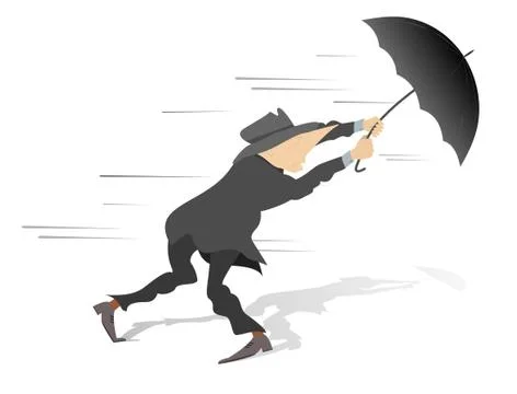 Windy day Stock Illustration