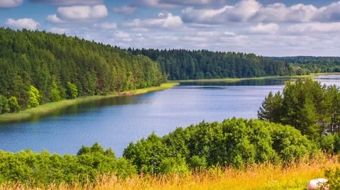 Windy day at the lake Stock Footage 61335963