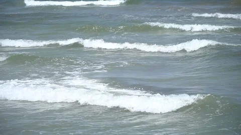 Windy day at sea - Waves Stock Footage 128350127