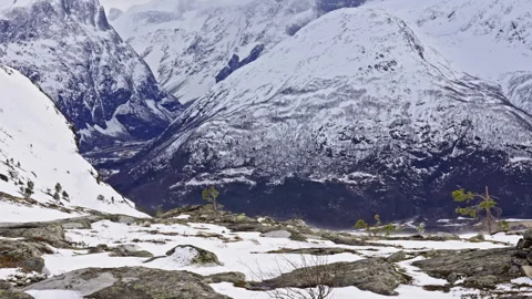 Windy day on the top of a mountain Stock Footage 267677816