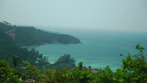 Windy day with a View of Beach on tropical Thailand paradise island Stock Footage 237745596