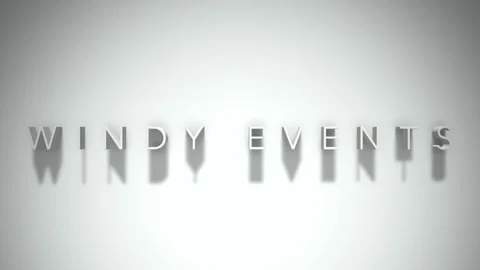 Windy events 3D title animation with shadows on a white background Video stock 297857556