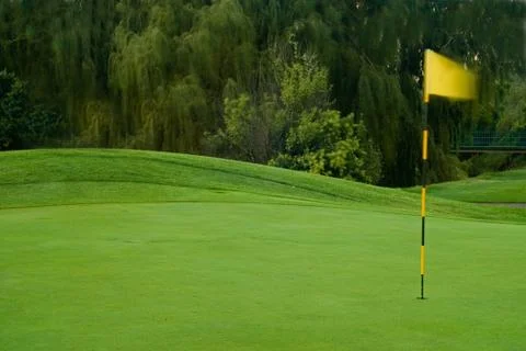 Windy golf green Foto stock