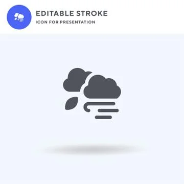 Windy icon vector, filled flat sign, solid pictogram isolated on white, logo Illustrazione stock