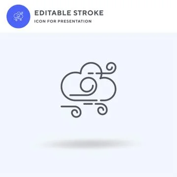 Windy icon vector, filled flat sign, solid pictogram isolated on white, logo 스톡 일러스트
