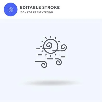 Windy icon vector, filled flat sign, solid pictogram isolated on white, logo 스톡 일러스트