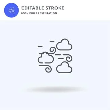 Windy icon vector, filled flat sign, solid pictogram isolated on white, logo 스톡 일러스트