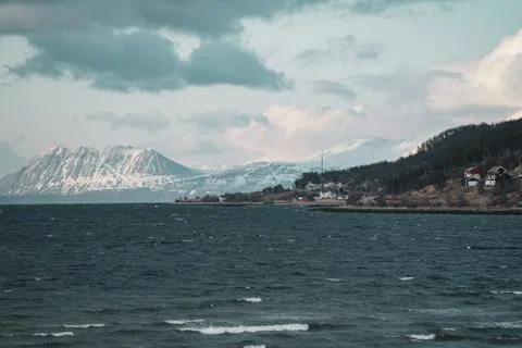 A windy lake in the arctic circle. Stock Photos