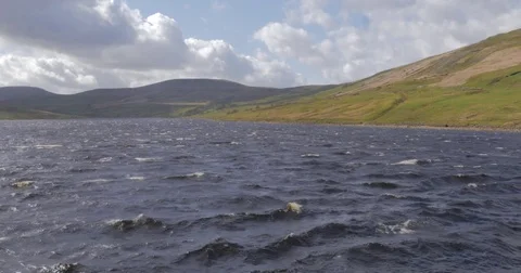 Windy Lake Waves Stock Footage 74583890
