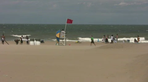 Windy lifegard stand Video stock 458020