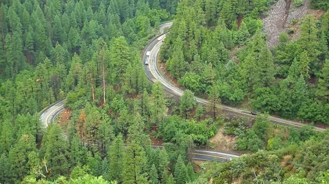 Windy Mountain Road with Traffic Stock Footage 40524257