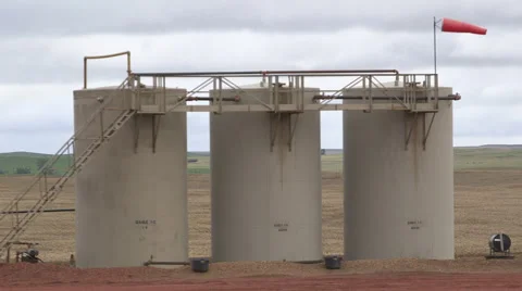 Windy Oil Drums Stock Footage 44472385