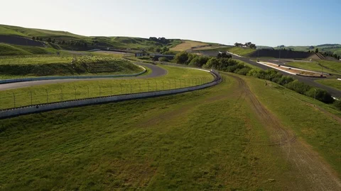 Windy roads going through hill at Sonoma raceway Stock Footage 112429368