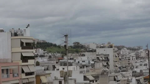 Windy rooftop  Athens timelapse Stock Footage 151847400