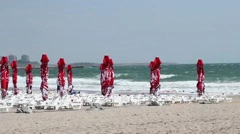 Windy Sea Beach Day Stock Footage 51017019