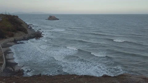 Windy Sea view at twilight time 스톡 동영상 126208265