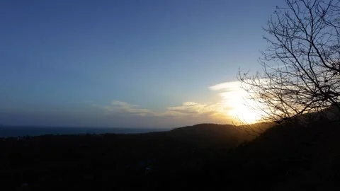 Windy Sunset Sky Timelapse with Moving Clouds Over Tropical Island Koh Phang Stock Footage 339406090