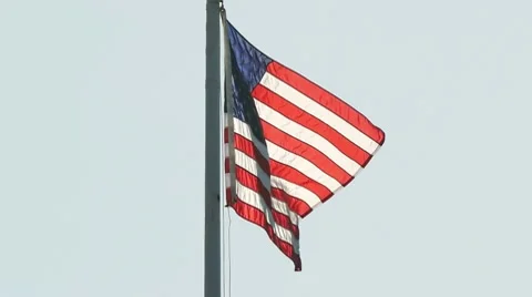 Windy United States Flag Stock Footage 10680581