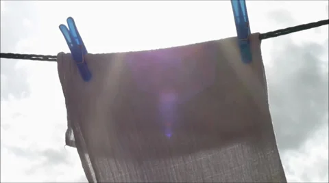 Windy washing on a line in spring Video stock 36467021