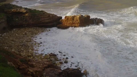 Windy Waves in Crete Greece Stock Footage 329618402