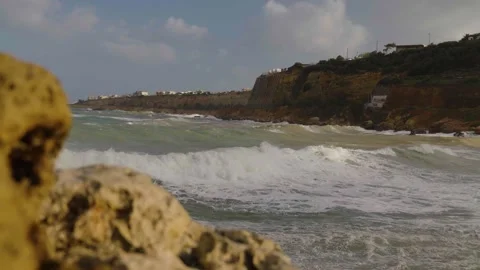 Windy Waves in Crete Greece Stock Footage 329618452