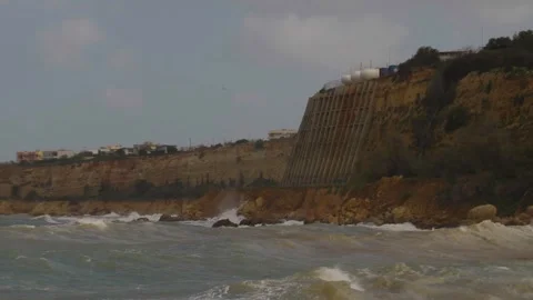 Windy Waves in Crete Greece Stock Footage 329618482