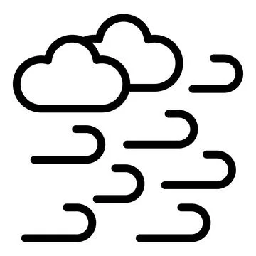 Windy weather with clouds and strong gusts blowing Stock Illustration