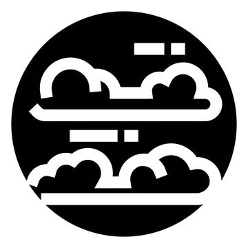 Windy weather forecast symbol with clouds icon Stock Illustration
