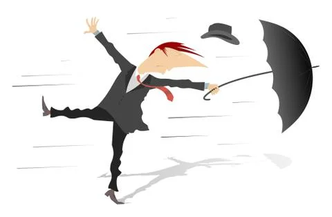 Windy weather Stock Illustration
