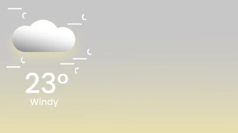 Windy Weather Widget Twenty One Degrees Cloud Wind Sandy Beige Tan Background Stock Footage 334471629