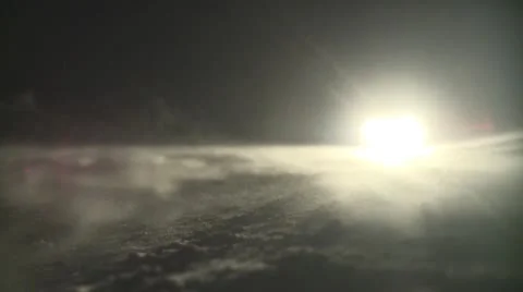 Windy winter road, very strong winds Video stock 10768369