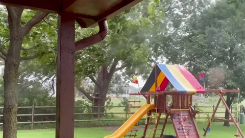 Windy Yard with Playset Stock Footage 245117973