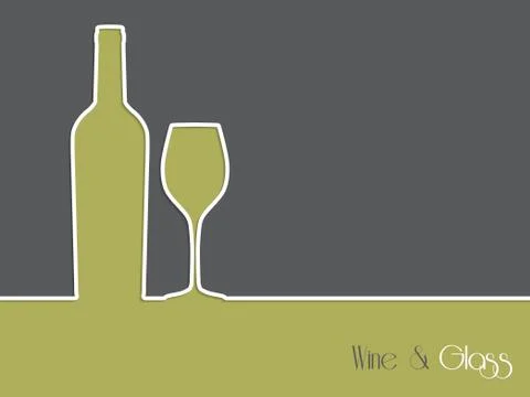 Wine advertisement background design with bottle and glass Stock Illustration